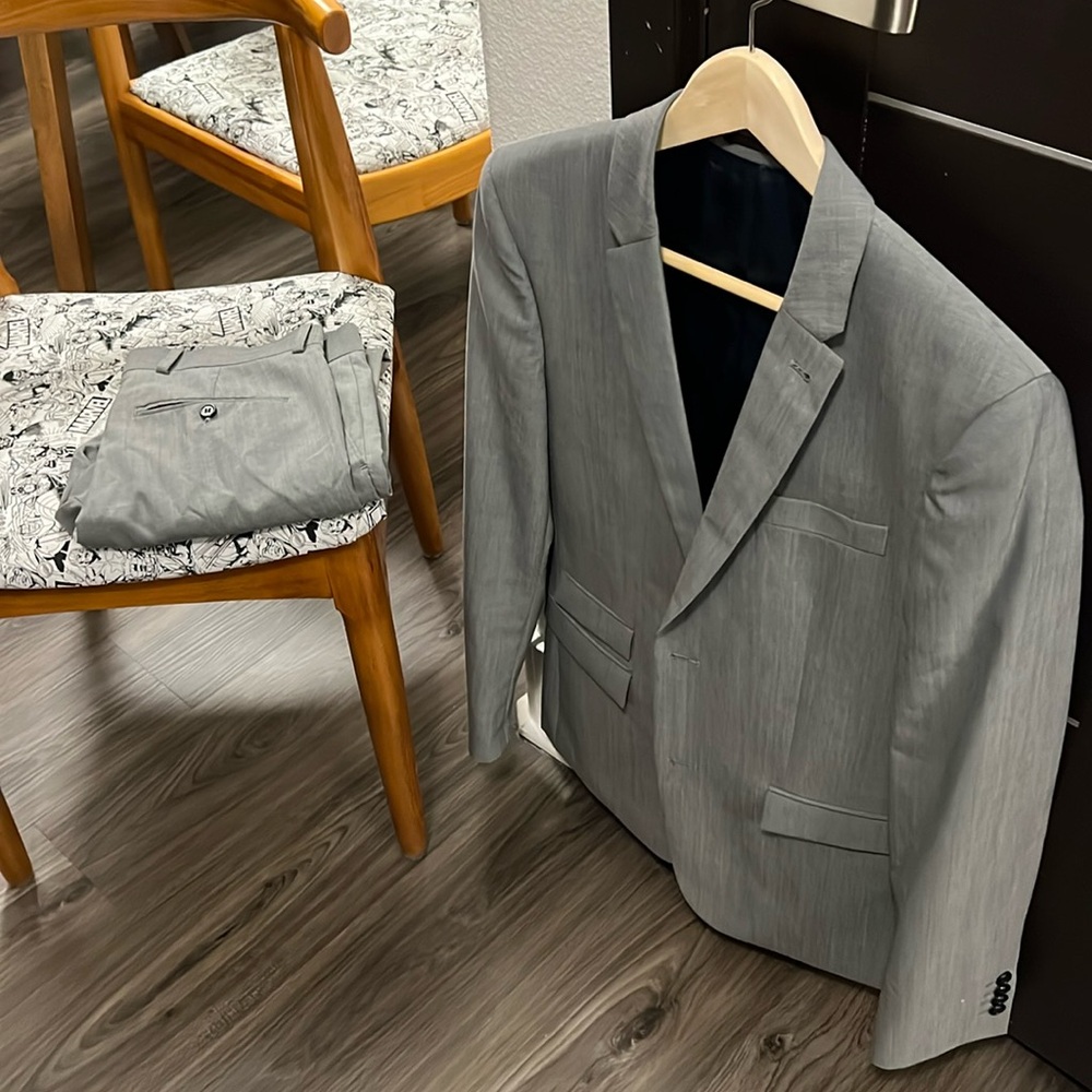 TopMan Grey Suit 36 Jacket 30 Waist
